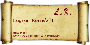 Leyrer Kornél névjegykártya