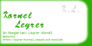 kornel leyrer business card